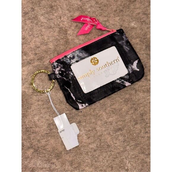 NEW WITH TAGS Simply Southern key ring, ID, card, coin holder, NEW with tags, bl - Picture 1 of 12